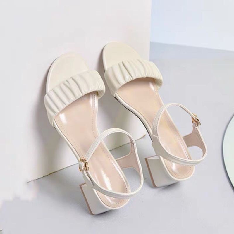 Sandal cao gót nữ quai nhún đế 3cm mã41