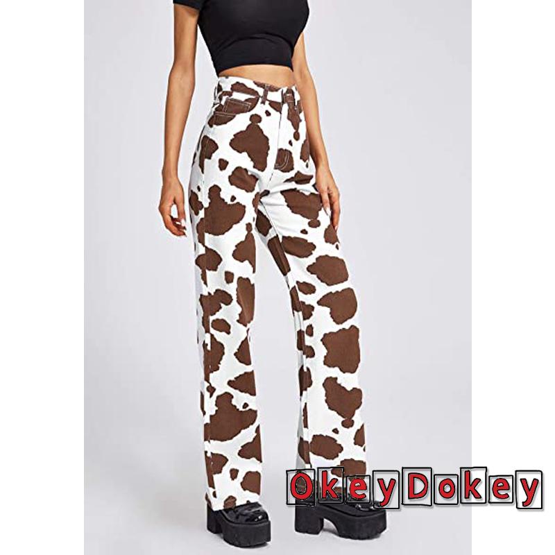 Quần Jeans Nữ Ống Rộng Lưng Cao Phối Túi Thời Trang OKDK-y2k