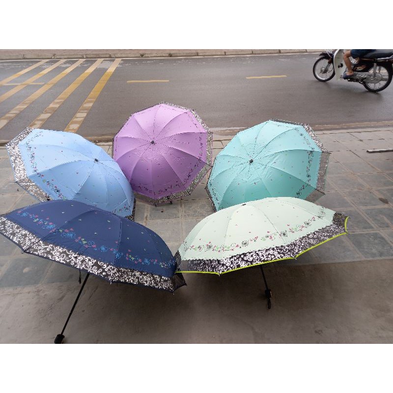 Ô viền ren nữ tính 2 lớp chống mưa nắng tốt