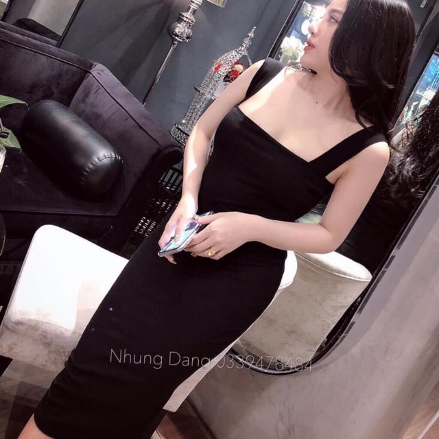 Đầm váy body dây vải dáng dài, chất thun co giãn FR376 - NhiNhiShop | BigBuy360 - bigbuy360.vn