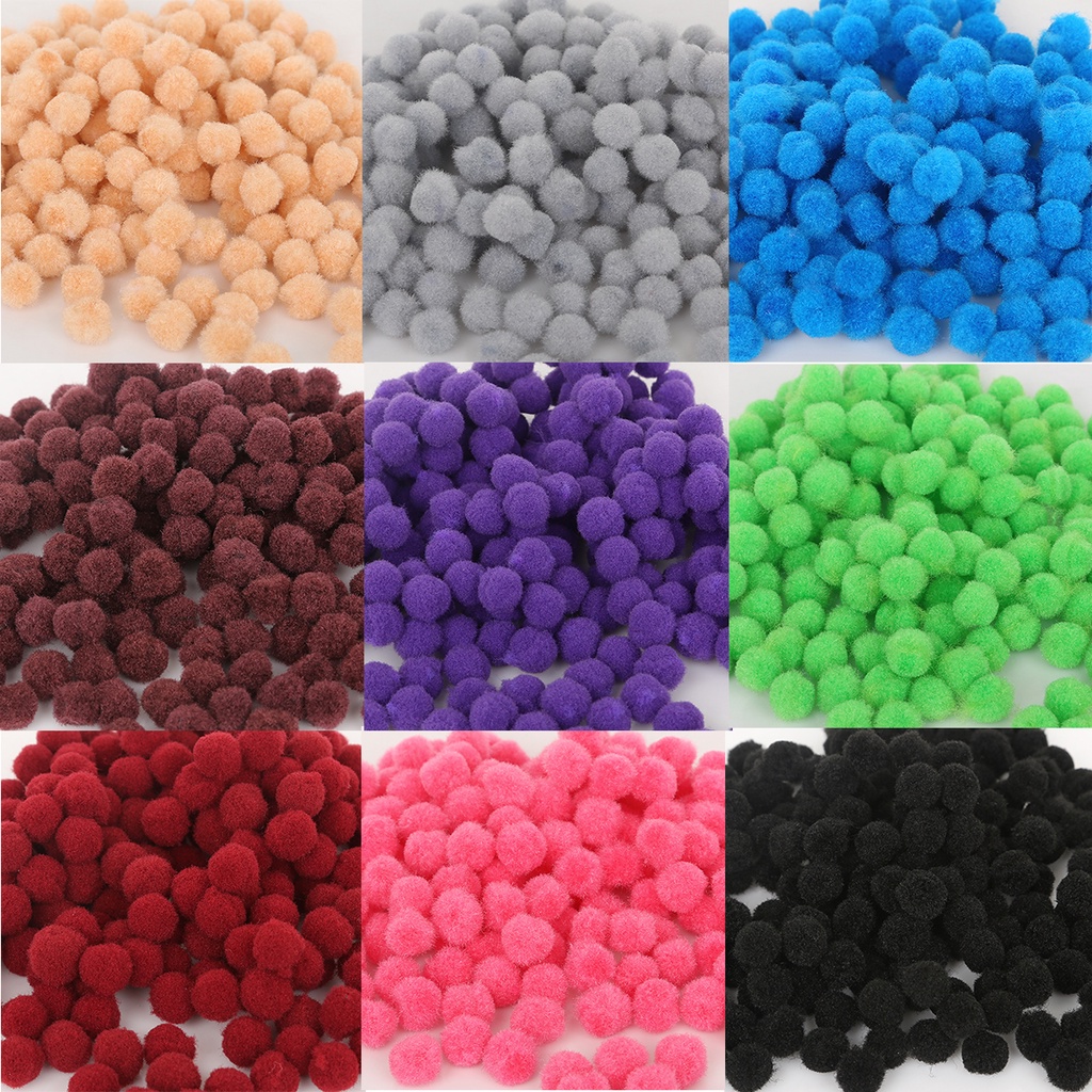 Set 300 Quả Cầu Lông Xù Mềm Mại 10mm Dùng Để Trang Trí Đồ Thủ Công Đa Năng