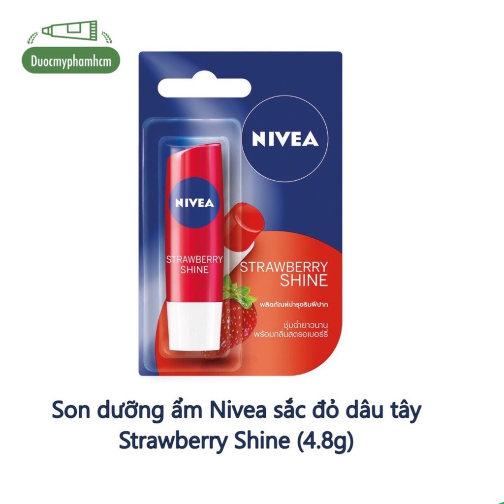 Son dưỡng ẩm Nivea sắc đỏ dâu tây Strawberry Shine (4.8g)