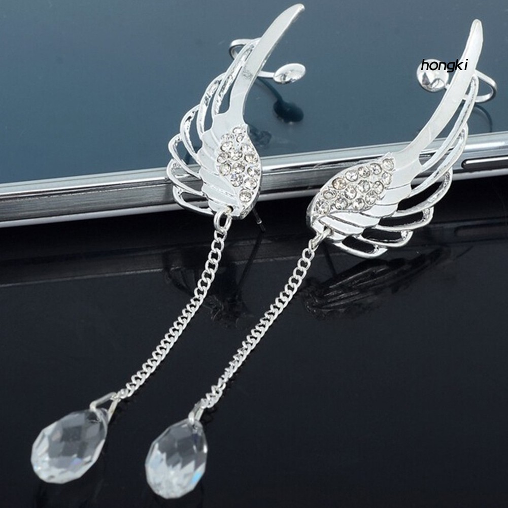 Khuyên tai hình cánh chim đính đá sang trọng cho bạn gái