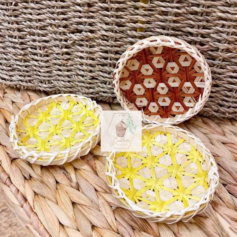 Mẹt tre hoa văn mini size 10cm