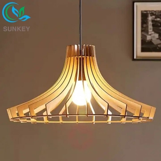 [Khuyến Mãi Lớn] Đèn Gỗ Trang Trí Bela - Đường Kính 45cm - Chất Liệu Gỗ Plywood - Đèn Trang Trí Thả Trần
