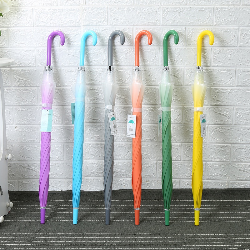 Dù Trong Suốt Cán Dài Màu gradient Xinh Xắn