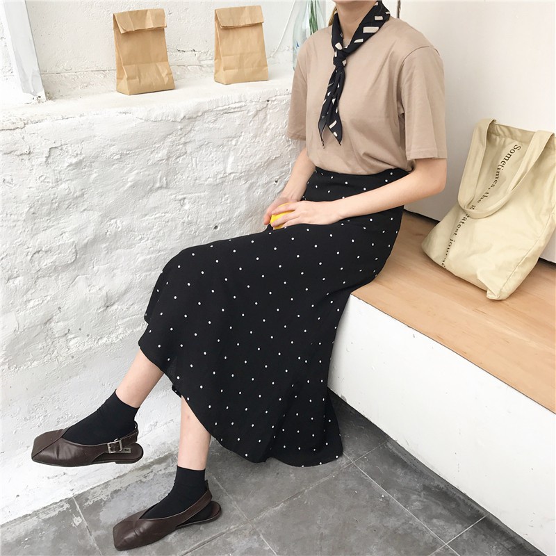 Chân Váy Chữ A Lưng Cao Họa Tiết Chấm Bi Phong Cách Cổ Điển Thanh Lịch Dành Cho Nữ200605 | BigBuy360 - bigbuy360.vn
