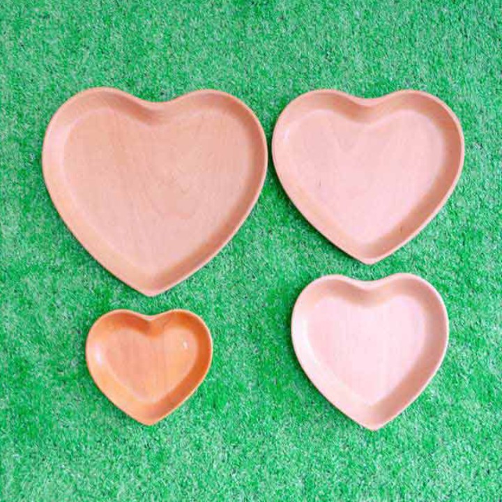 Dĩa Gỗ trái tim Lớn - Kích Thước 22x24cm