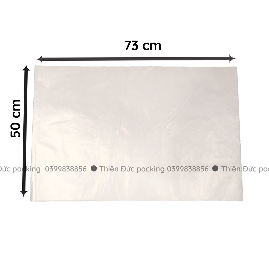100 tờ giấy pelure, giấy nến 50x75cm loại bóng, dai, mịn dùng chống ẩm, gói bọc hàng hóa quần áo, giày dép, gói hoa