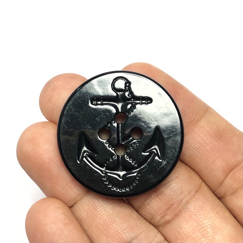 5 cái - Nút lớn 3cm loại nhựa tốt bóng đẹp khắc hoa văn mỏ neo tinh xảo dùng trang trí áo khoác, đầm, quần, sp handmade