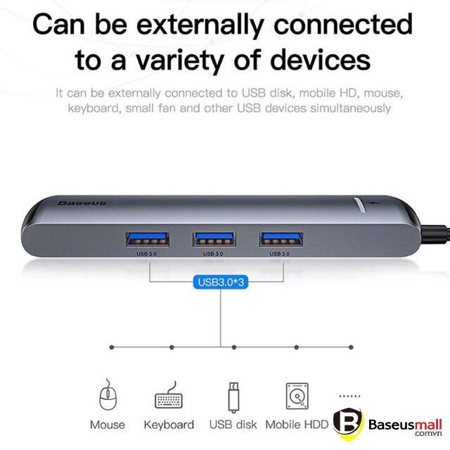 Baseus -BaseusMall VN Hub chuyển Baseus Mechanical Eye 6 in 1 Smart Hub