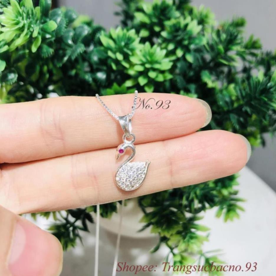 (BẠC CHUẨN) DÂY CHUYỀN BẠC CHO NỮ MẶT THIÊN NGA ĐƠN GẮN ĐÁ LẤP LÁNH PHỤ KIỆN TRANG SỨC CAO CẤP NO.93 VÒNG CỔ NỮ ĐẸP