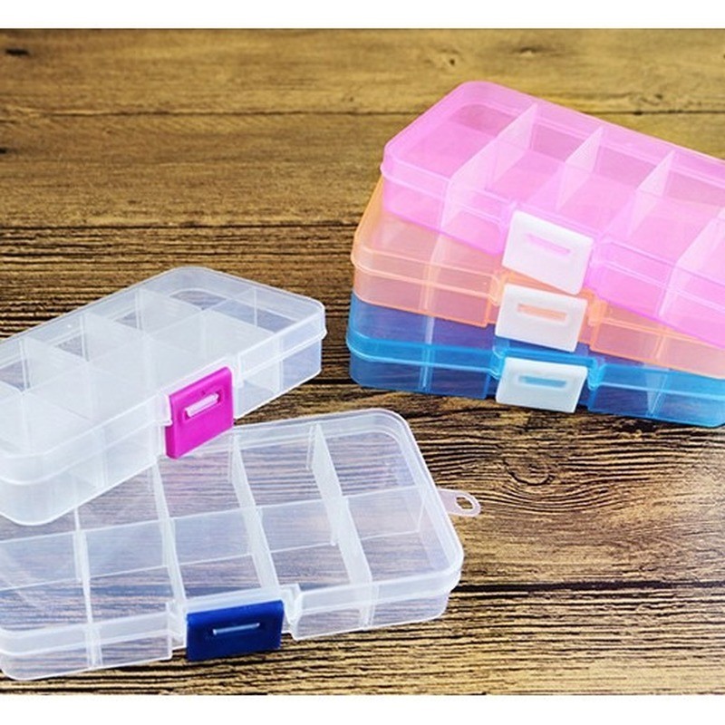 Hộp Nhựa PP Trong Suốt 10 Ngăn Đựng Đồ Đa Năng Tiện Dụng
