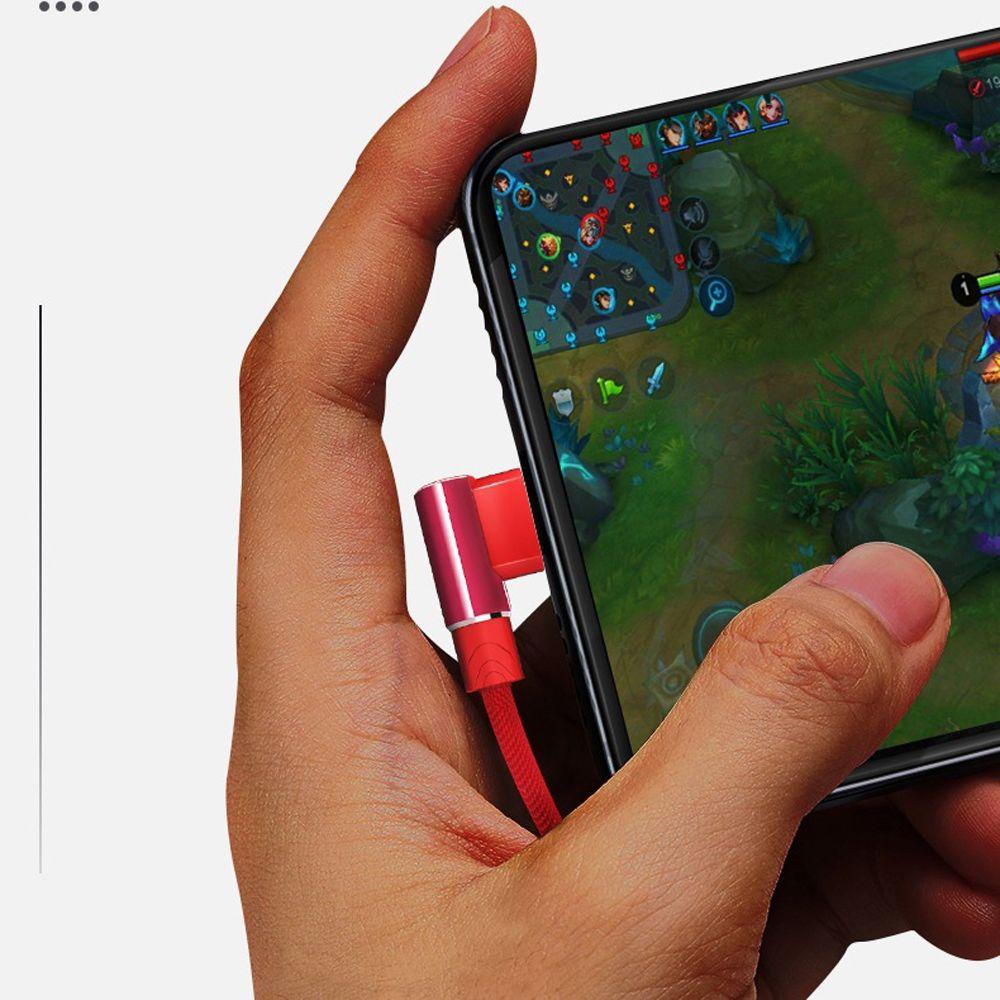 Dây Cáp Sạc Nhanh 1M 2M 3M 2.4A 90 Độ Dành Cho Điện Thoại Chơi Game