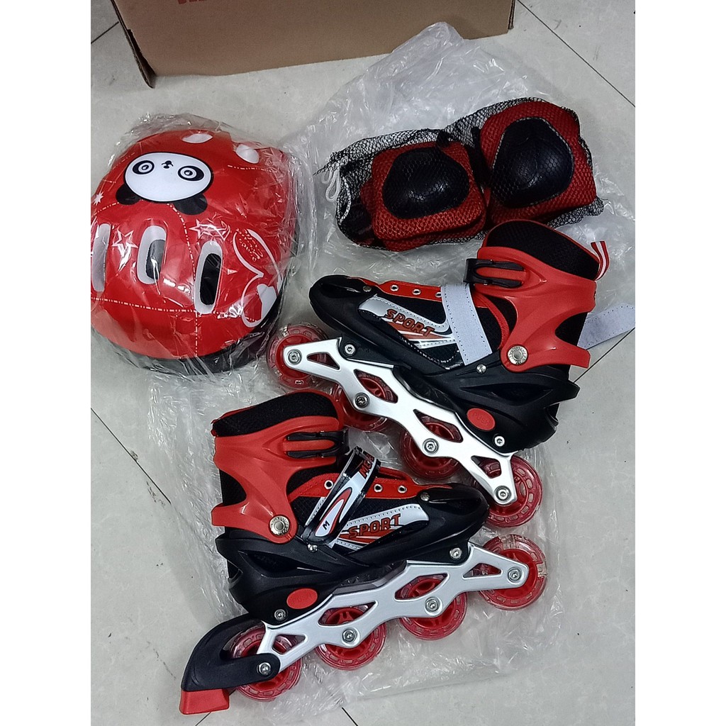 Giày trượt Patin trẻ em, người lớn Sports đủ size-Giày trượt patin thể thao + Bộ bảo hộ