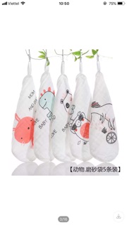 Set 5 khăn mặt sợi tre MUSLIN cho bé