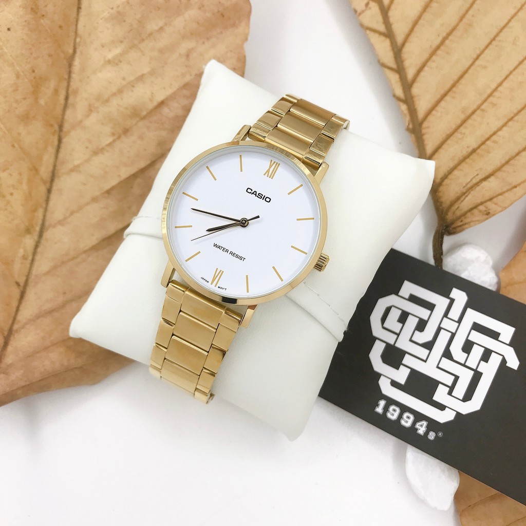 Đồng hồ cặp Casio MTP-VT01G-7B / LTP-VT01G-7B dây thép chính hãng