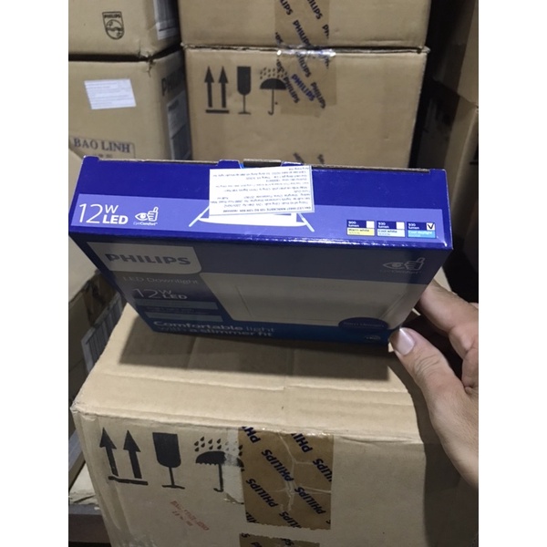 Đèn led âm Trần vuông 12w D125 marcasite 59527 PL