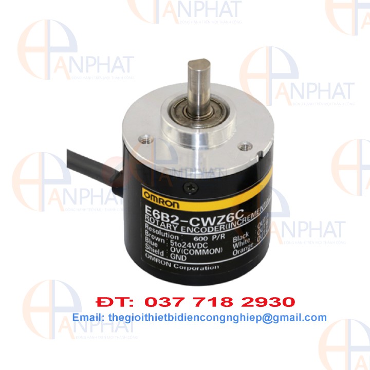 Bộ mã hóa vòng quay Encoder Omron E6B2-CWZ6C 600 xung , nguồn 5-24VDC, Bộ mã hóa vòng quay 600 xung E6B2-CWZ6C