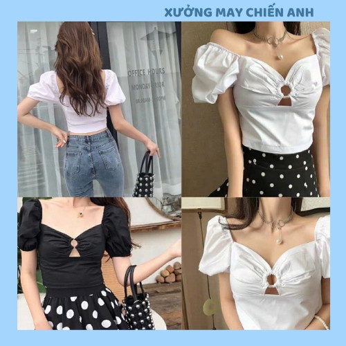 ÁO CROPTOP KHUYÊN NGỰC DÚM LƯNG HOT TREND