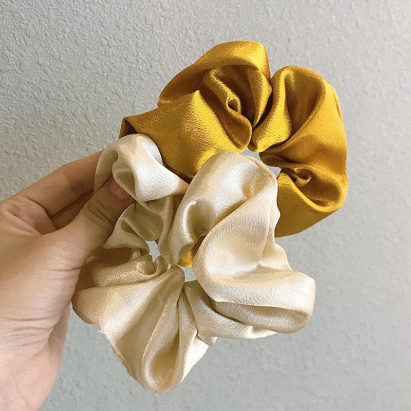 Cột tóc Vải Scrunchies - dây buộc tóc vải các màu vintage ảnh thật