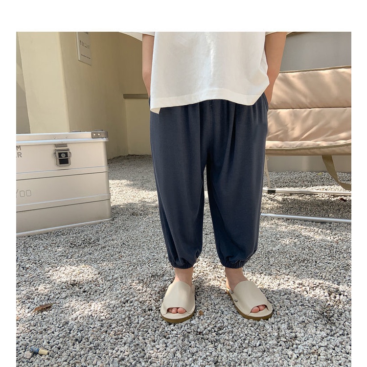 [Babycat] Hàng Có Sẵn Quần Dài Vải Lụa Lạnh Cotton Lạnh Mỏng Phong Cách Nhật Bản Hàn Quốc Chống Muỗi Thời Trang Mùa Hè Dành Cho Bé Trai Bé Gái