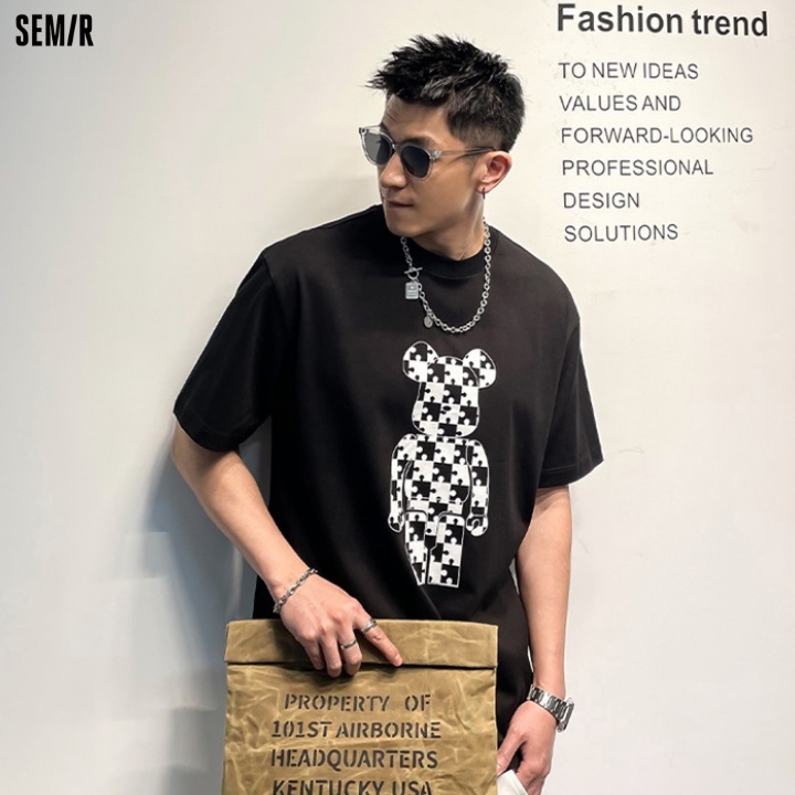áo bearbrick nam nữ cổ tròn tay lỡ, áo thun nam nữ thun Cotton co giãn 4 chiều Unisex