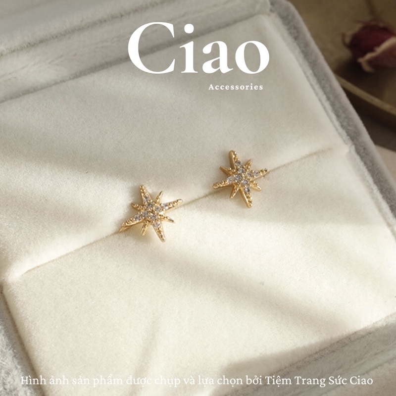 [NEW ITEMS] Khuyên vành tai/ Kẹp vành tai bạc thiết kế hình sao đính đá mã 07 Ciao accessories
