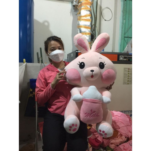 Freeship❤️Gấu Bông ❤️ Gối ôm thỏ ôm bình sữa hàng nhập vải cao cấp