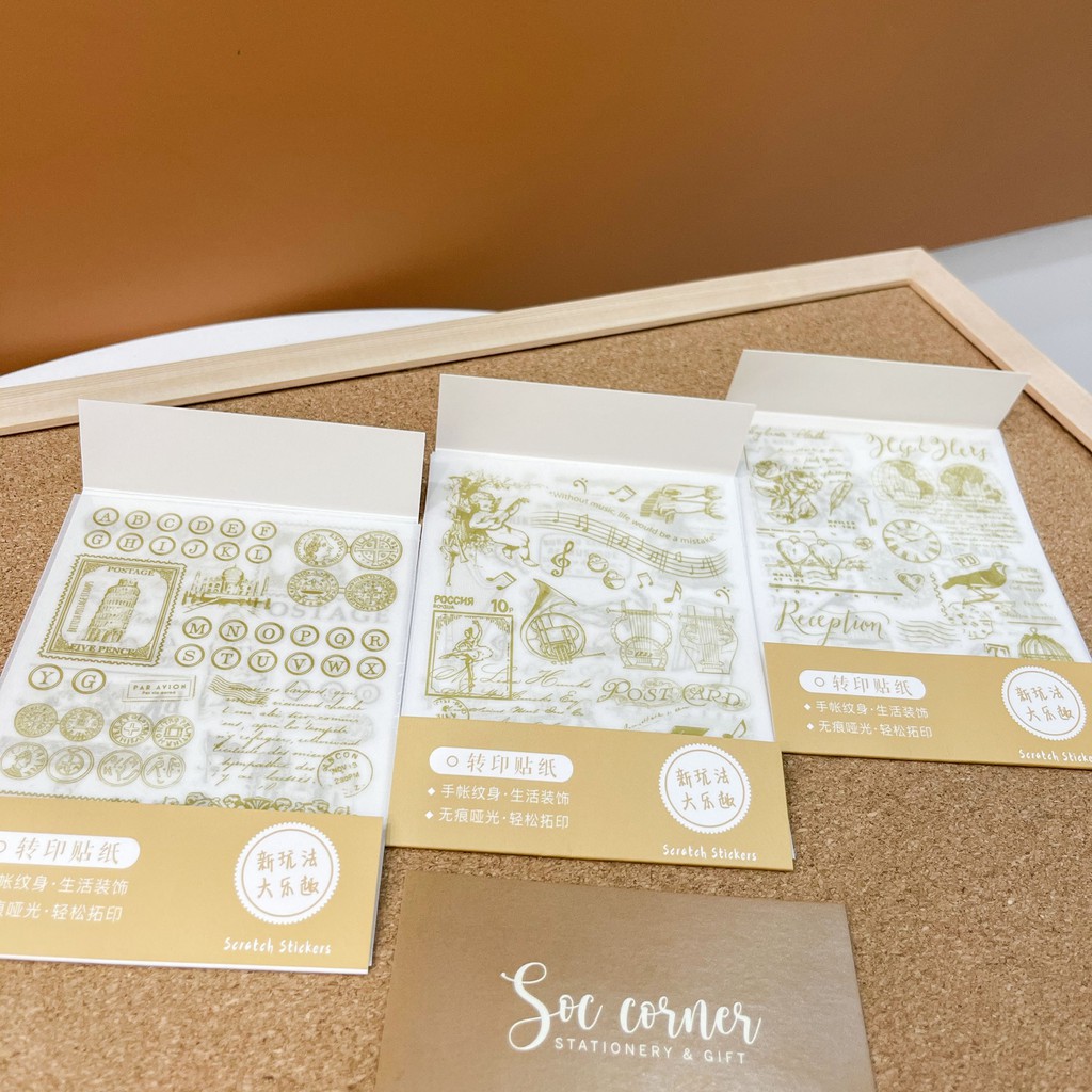 Sticker ánh kim in mực tự cắt dán