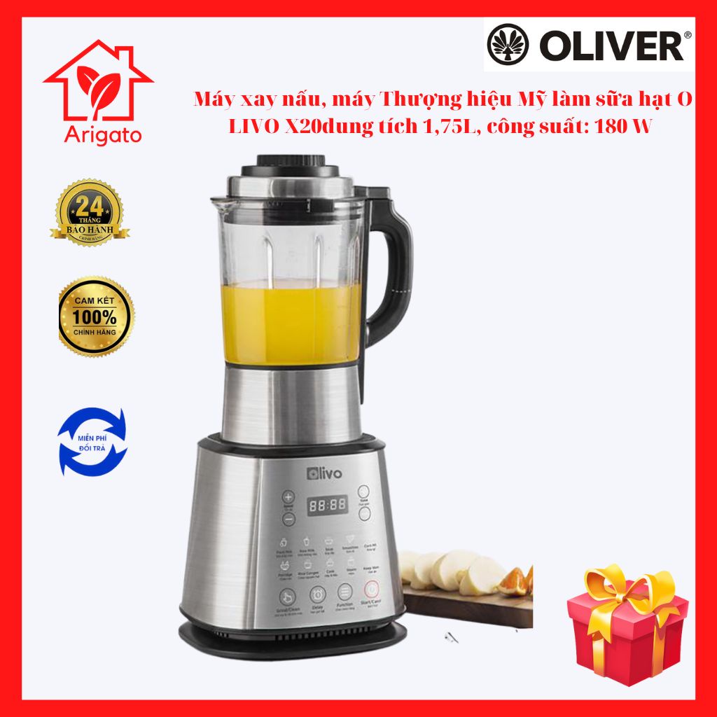 Máy làm sữa hạt OLIVO X20  -Mỹ - Nấu sữa hạt, xay sữa hạt, làm sữa thảo mộc đa năng – Bảo hành chính