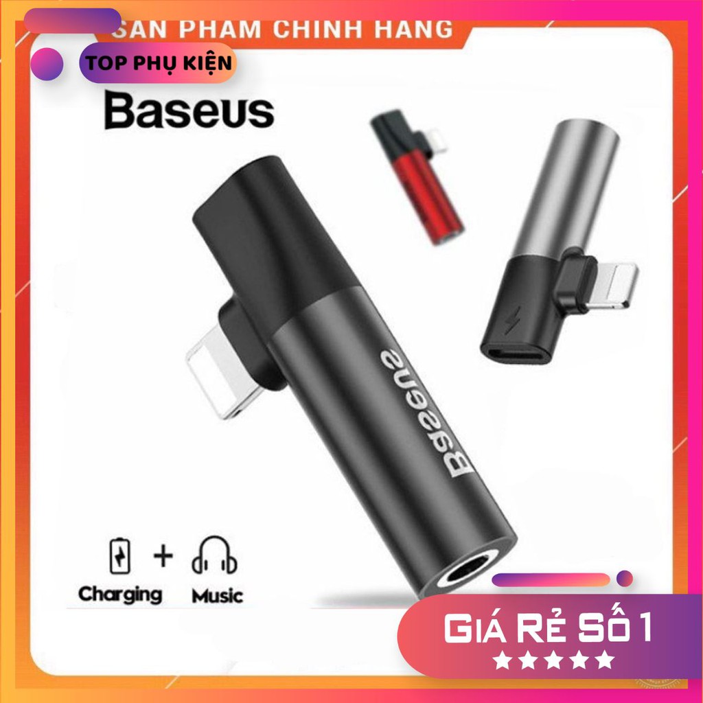 Hàng Chính Hãng BASEUS L43 - JACK CHIA LIGHTNING RA 3.5MM KÈM CỔNG SẠC 2020