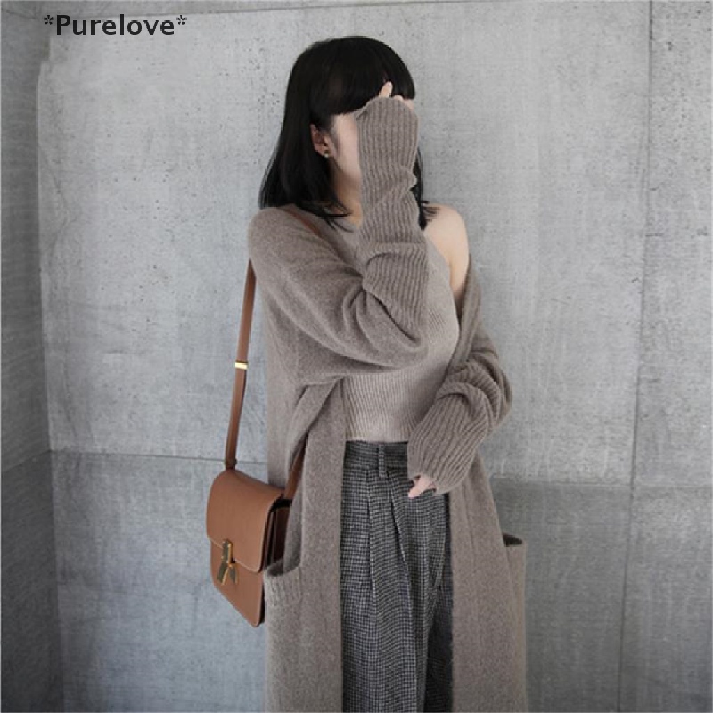 Áo Khoác Cardigan Dáng Dài Qua Gối Form Rộng Thời Trang Thu Đông