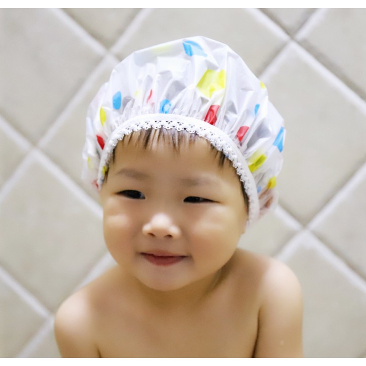 Mũ tắm chùm đầu co giãn chống thấm nước cho bé 1-5 tuổi