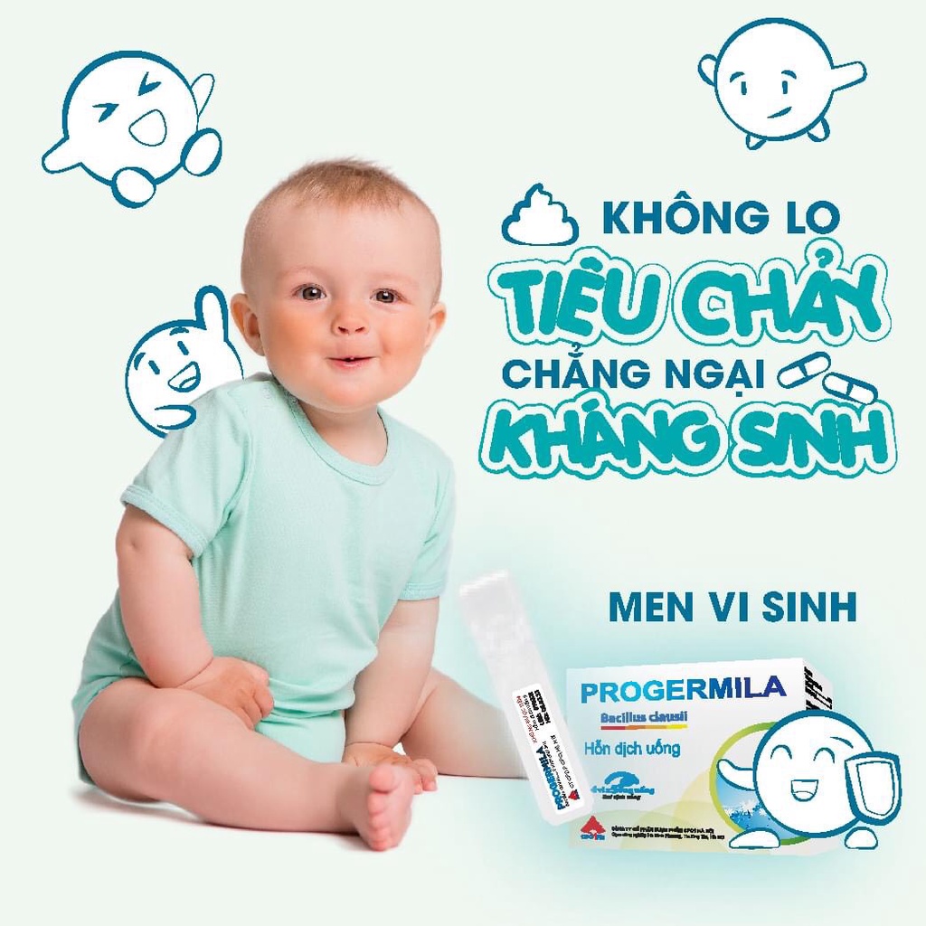 Ống Men Vi Sinh PROGERMILA Hộp 20 ống, Men vi sinh hỗ trợ đường ruột cho bé - Chính Hãng