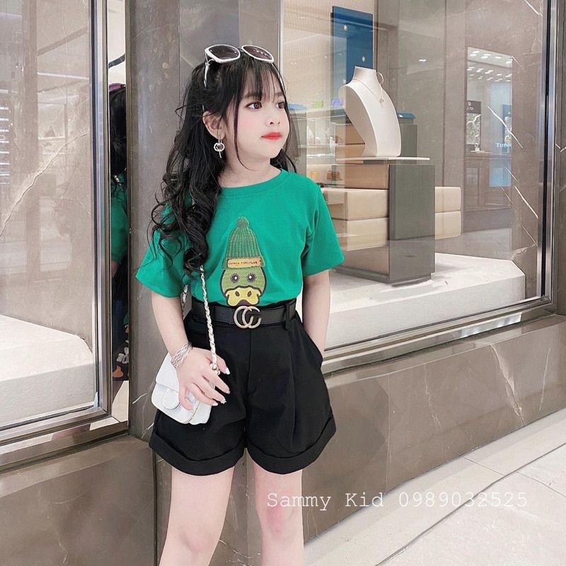 Set bộ đùi Vịt xanh 2 màu Không Kèm Đai cho bé gái 16-42kg cá tính