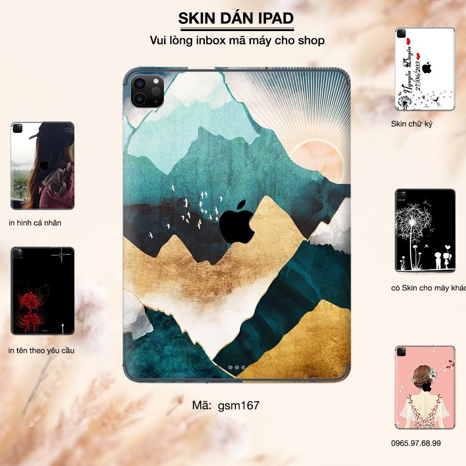 Skin dán iPad in hình Bình minh trên núi -167 (inbox mã máy cho Shop)