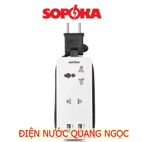 Ổ cắm điện thông minh tích hợp cổng USB tiện lợi SOPOKA Q2U - Ổ cắm điện có sẵn sạc điện thoại