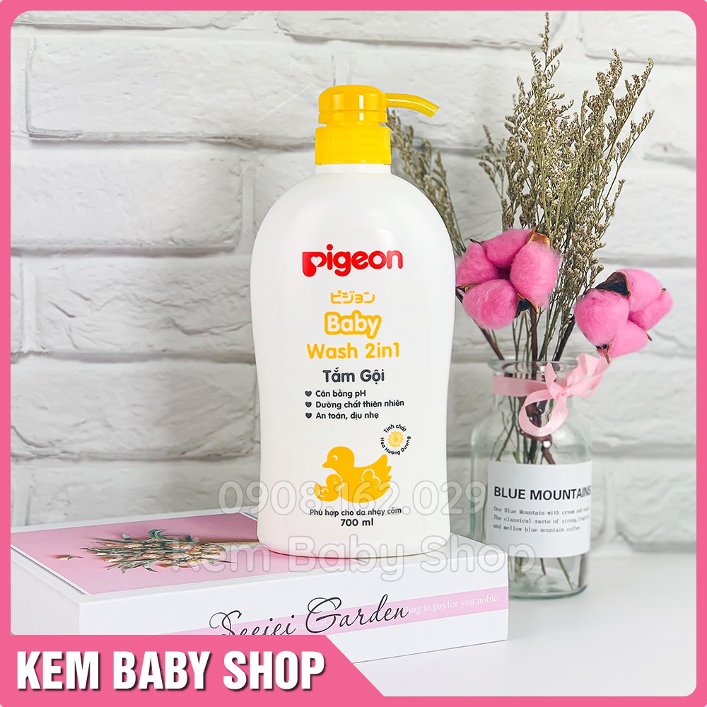 [Chính Hãng] Sữa tắm gội dịu nhẹ Pigeon 700ml 2in1 Hoa hướng dương / Jojoba - Sữa tắm Pigeon cho bé