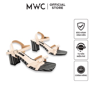 Giày Sandal Cao Gót Đế Vuông 5 CM Quai Chéo MWC 4168