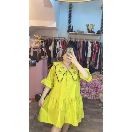 BIGSIZE Đầm babydoll cổ nhọn 60-100kg
