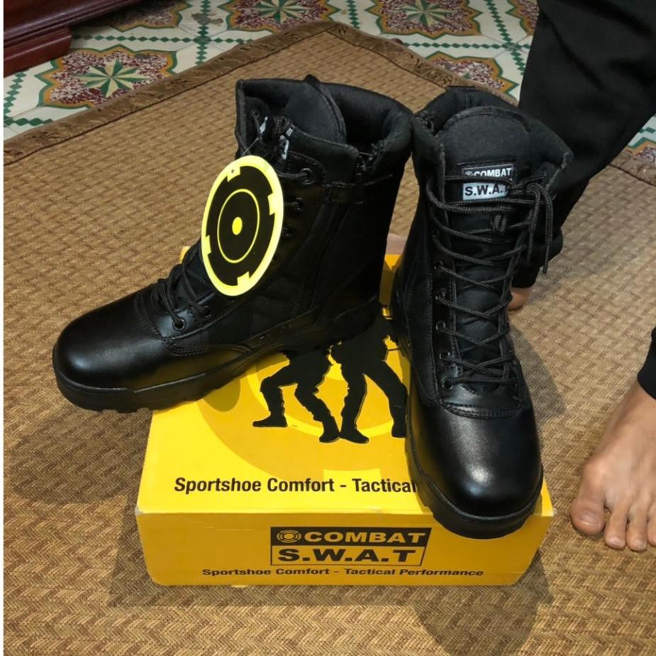 Giày Boot LÍNH MỸ SWAT Cao Cổ Phong Cách Quân Đội -hut