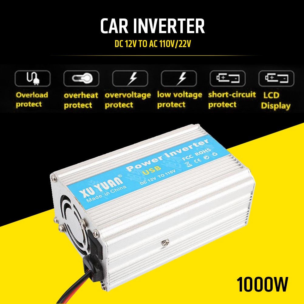 Bộ Chuyển Đổi Nguồn Điện 12v Dc Sang 110v / 220v Ac 100w