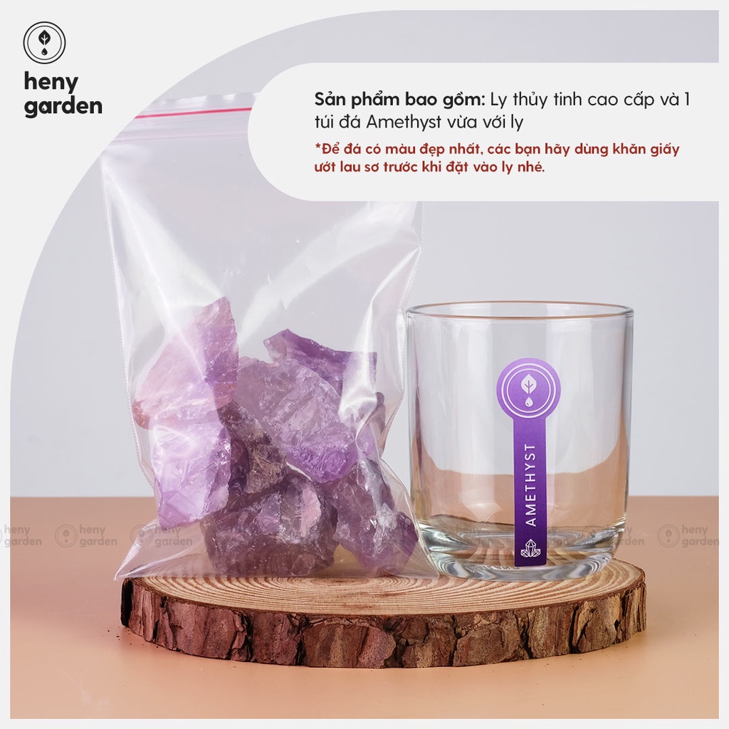 Đá Khuếch Tán Tinh Dầu Thơm Phòng Pha Lê Amethyst Heny Garden Thay Thế Máy Xông, Làm Sạch Không Khí