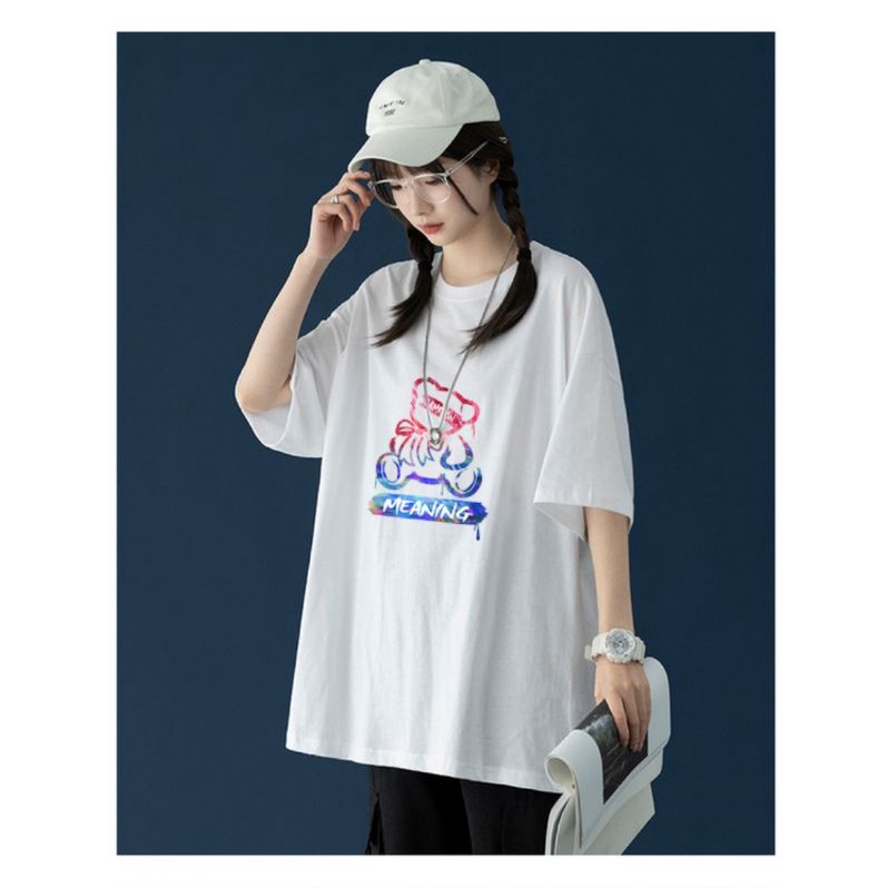 Áo thun Có sizeFull màu tay lỡ Unisex form rộng gấu Meaning