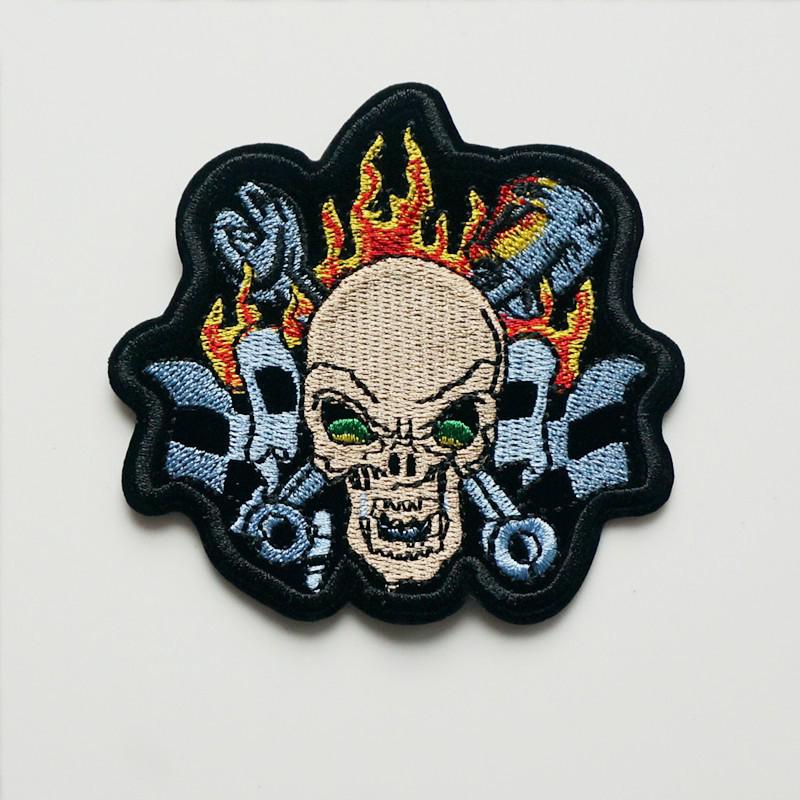 Miếng Dán Quần Áo Hình Đầu Lâu Lửa