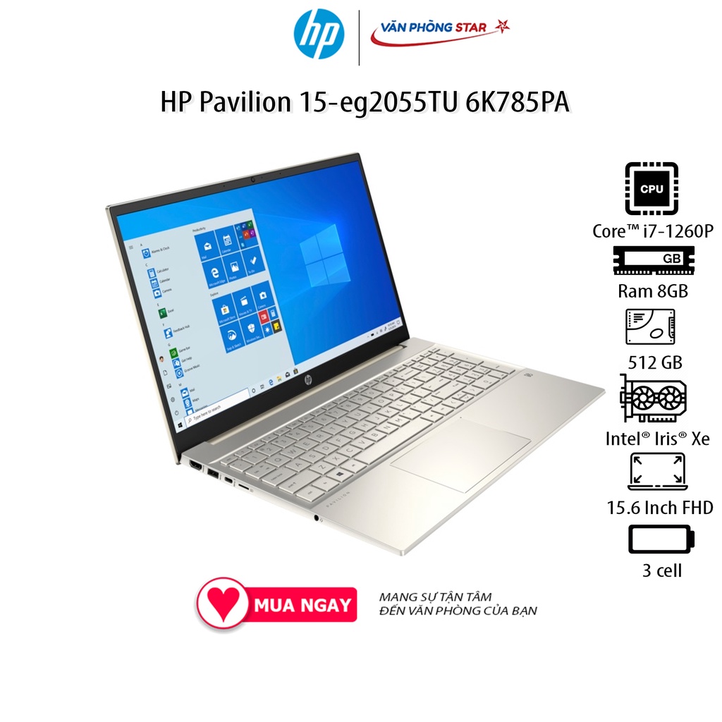 Laptop HP Pavilion 15-eg2055TU (6K785PA) (i7-1260P/8GB RAM/512GB SSD/15.6 FHD/Win11)