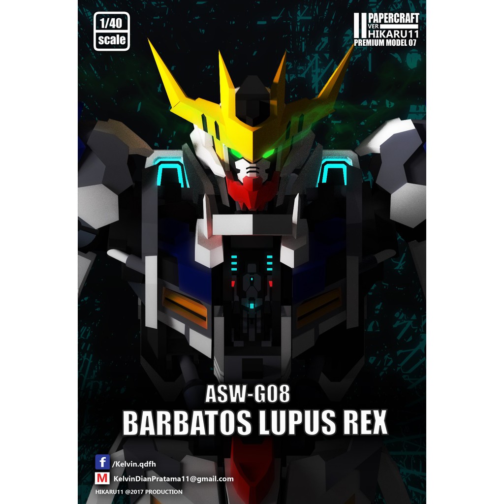 Kit Mô hình giấy Gundam Barbatos Lupus Rex - Mr. Paperkit