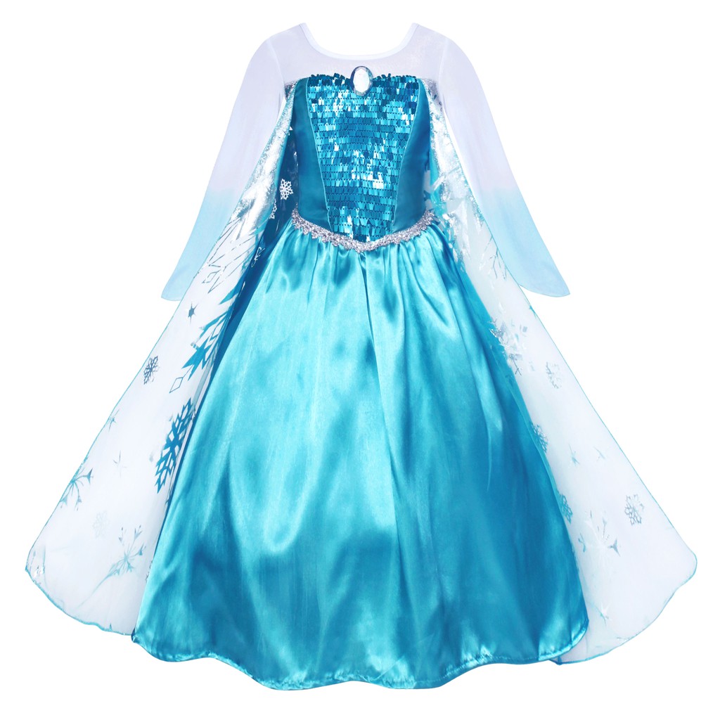 Đầm công chúa Elsa phong cách Âu Mỹ lãng mạn tùy chọn màu sắc dành cho bé gái