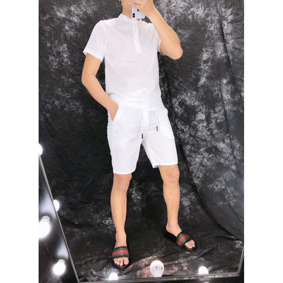 Áo sơ mi nam VERATINO cổ trụ chất đũi